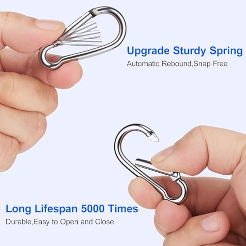 24PCS M5 Galvanized Steel Spring Carabiners for Keychains & Outdoor Use