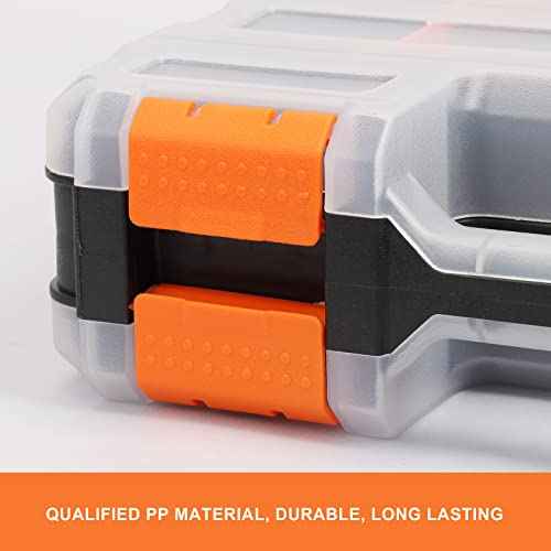 Mayouko Double Side Tools Organizer, Customizable Removable Plastic Dividers, Hardware Box Storage, Excellent for Screws,Nuts,Small Parts, 34-Compartment,2 PCS Set,12.6"L x 10.6"W x 3.2"H