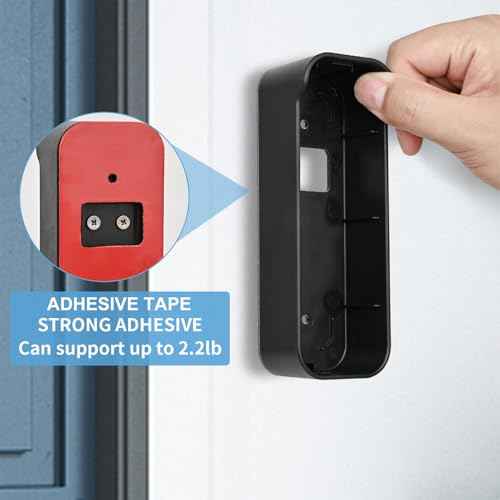 Adhesive Door Mount Compatible with Blink Video Doorbell (2021-1st Gen), No-Drill Mounting Bracket, Not for Blink Video Doorbell (2025-2nd Gen), Accessories for Your Security System - Black