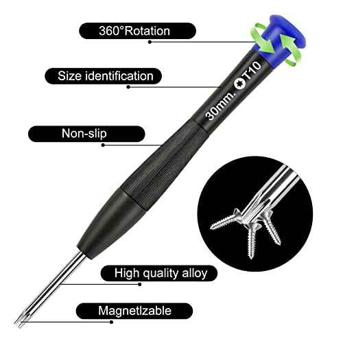 Ainiv Mini Precision Screwdriver Set, 24PCS Small Magnetic Screwdriver with Tweezers & Magnetizer Flathead Phillips Pentalobe Torx Star Screwdriver Kit Tool for Repairing Eyeglass Phone Watch