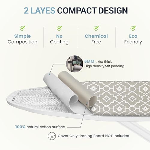 UniSimp Geometric Ironing Board Cover and Pad 15x54 - Standard Size