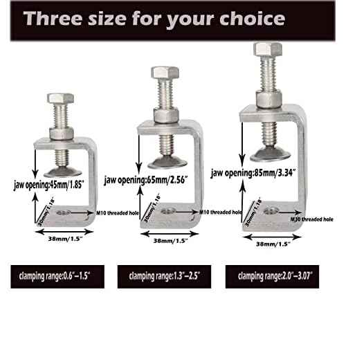 C Clamps Heavy Duty Stainless Steel - Small Metal Clamps With Screws, Wide Jaw Opening Tiger Clamp For Woodworking, Clamps for Crafts (2pcs)