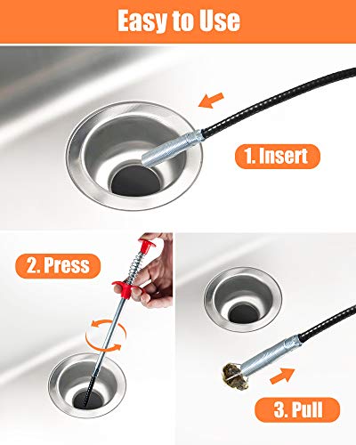 Drain Hair Removal Set - 7 Pack Sink & Shower Drain Cleaner Tools