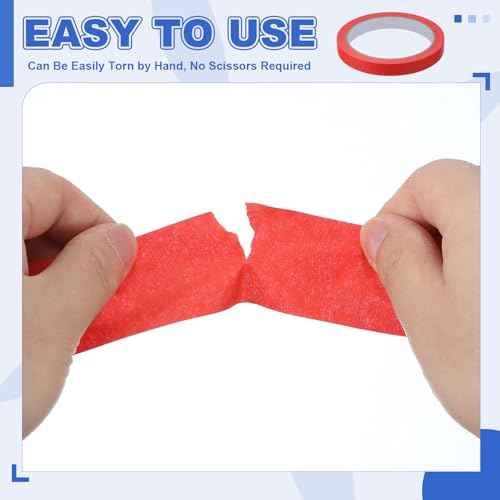 MECCANIXITY Masking Tape 0.2 Inch x 21 Yard Painter's Tape Pink Paint Tapes for DIY Crafts Arts Drawing Decoration Labeling Car Painting Artist Teachers, Pack of 6