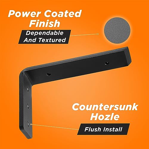 BATODA 8-Inch Heavy Duty Steel Support Brackets for Countertops - 4 Pack