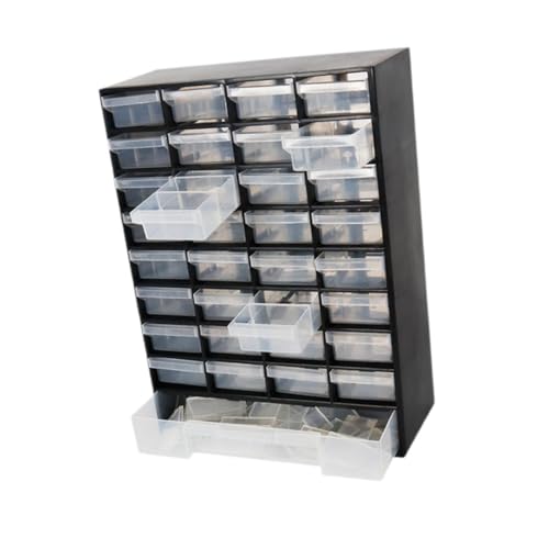 Drawer 33-Compartment Storage Box Organizer Cabinet – Black, Wall-Mount