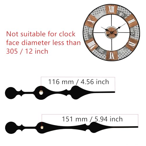TIKROUND Quartz Clock Movement 41/64" Shaft Replacement for DIY Clocks