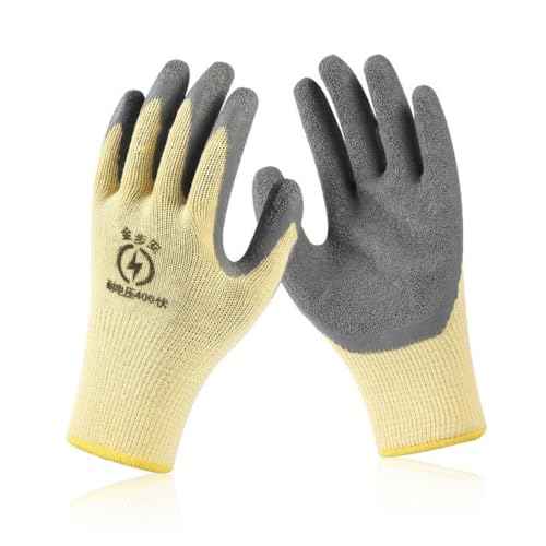 Electrical Insulated Gloves, 400V Voltage Resistance Electrician High Voltage Gloves Flame Retardant Insulation Work Gloves with Rubber Non Slip Design Electrician Gloves