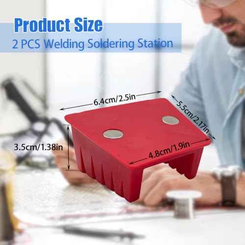 2PCS Soldering Station Clamp,Welding Soldering Holder Station Helping Hands Soldering Station Wire Clamp Bracket Holder with 5 Slots Third Hand Station with Magnetic for 30AWG to 12AWG Wire Cable