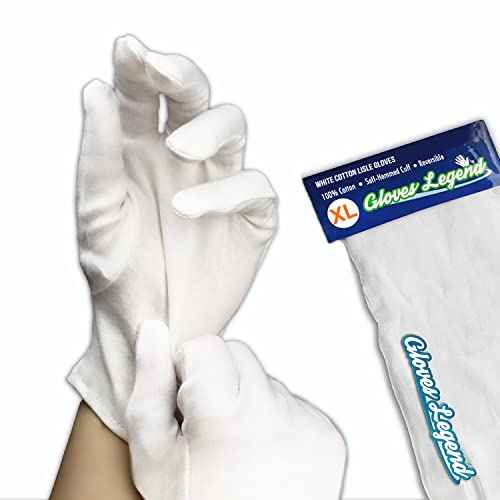 100% Cotton White Gloves For Work Safety Jewelry Coin Silver Inspection For Men and Women