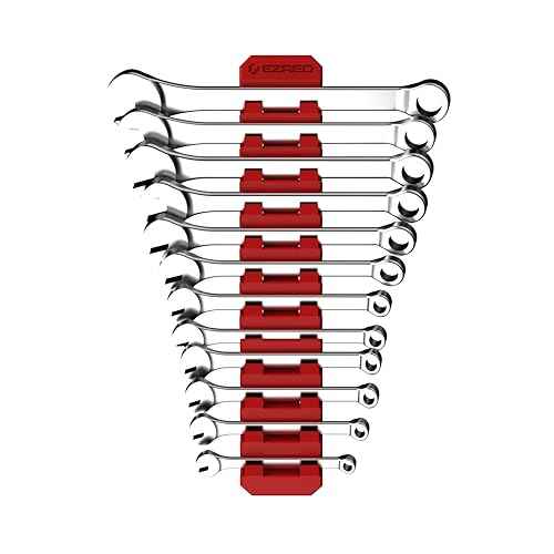 EZ RED Magnetic Flexible 12 Slot Wrench Rack Holder Non-Marring Slim Design Storage Organization