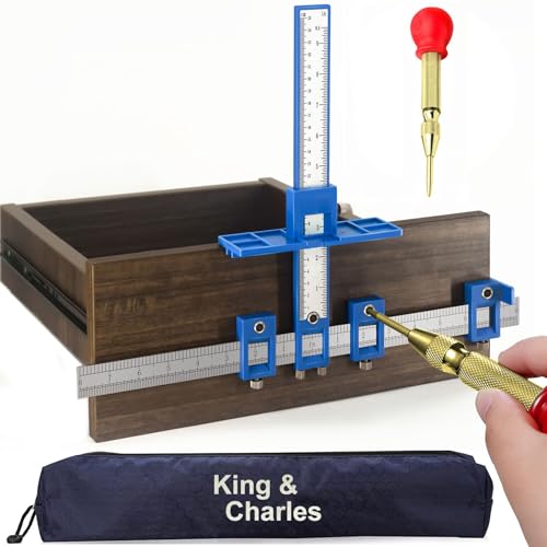 King&Charles Original ABS Cabinet Hardware Jig & Automatic Center Punch Set