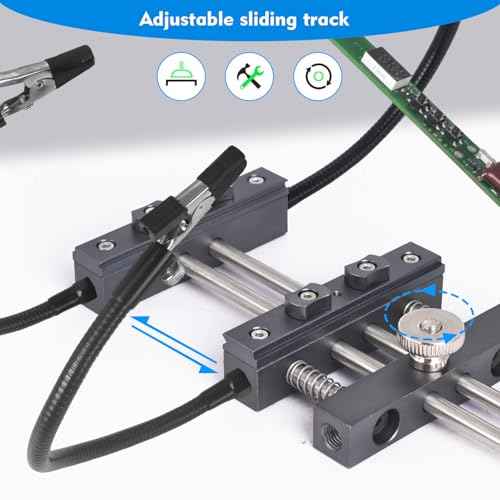 Helping Hands Soldering,HANDSKIT Soldering Helping Hands Stand Holder Adjustable PCB Holder with 4 Flexible Gooseneck Arms Clamp Circuit Board Holder Third Hand Soldering Station Tool with Clips