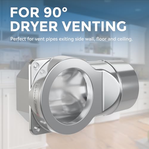Jeevony Aluminum Magnetic Dryer Vent Coupling Kit for 90° Venting, 4-Inch with 2.6ft Hose & Clamps
