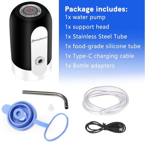 EASY SPEED Black 5 Gallon Water Dispenser with USB-C Pump