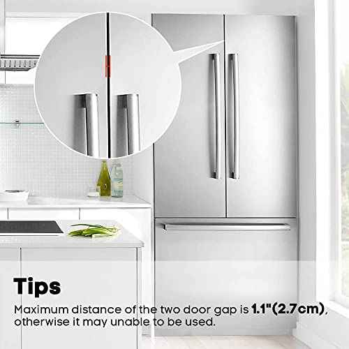 EUDEMON 2 Pack Childproof Refrigerator Lock, Baby Safety French Fridge Door Lock, Freezer Lock, Invisible Cabinet Cupboard Lock for Toddlers, Easy to Install, no Tools Need or Drill (Transparent)