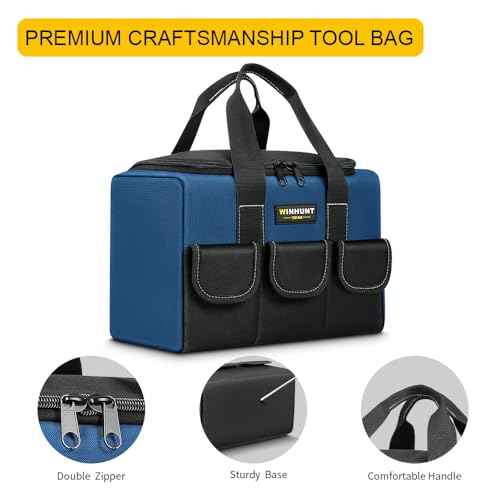 Tool Bag Set, 3 Sizes, Heavy-Duty Storage Bags, Waterproof Tool Bag Organizer 1680D Tool Bags for Electrician Construction, Blue and Black
