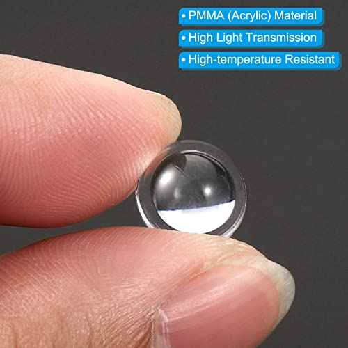 PATIKIL Diameter 10.3mm Height 4.2mm Flat Convex Lens, 10 Pcs Acrylic LED Optical Convex Condenser Lens for LED Flashlight Bike Head Lamp, Transparent