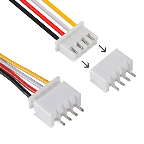 ACEIRMC 10Pairs JST-XH 2.54mm 4-Pin Male Female Connectors Kit with 200mm Cable
