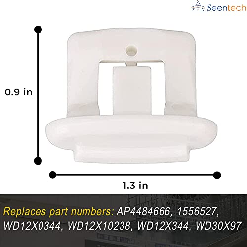 Pack 2 WD12X10304 Dishwasher Upper Rack End Cap - White, Replaces AP4484666/1556527