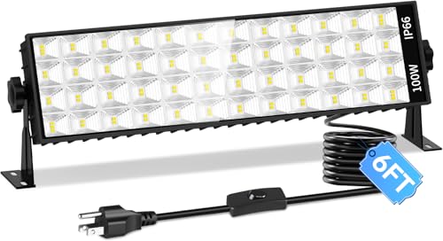 1 Pack 11000LM 100W LED Shop Light IP66 Waterproof Garage Workbench Lighting