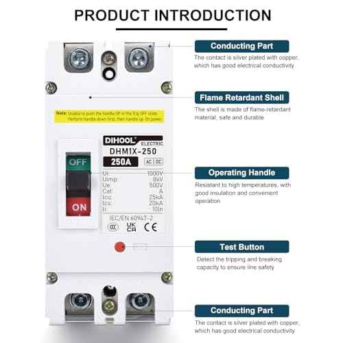 DIHOOL Battery DC Disconnect Switch, 250 Amp DC Breaker for Main Power Station Solar System, UPS