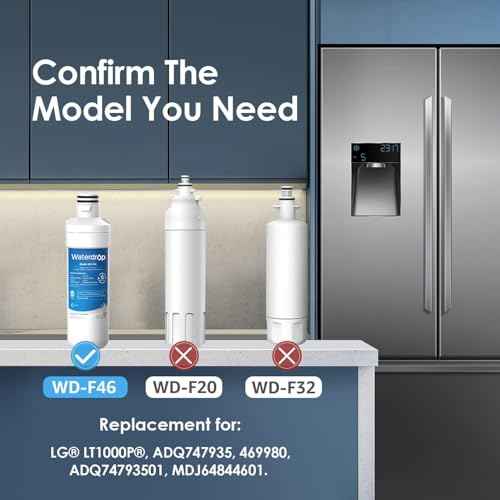 Waterdrop ADQ747935 LT1000PC Replacement for LG¢ç LT1000P¢ç/PC/PCS ThinQ¢ç Refrigerator Water Filter, LFXS26973S, LMXS28626S, LMWS27626S, LFXS28596S, ADQ74793501 and LT120F¢ç, 3 Combo