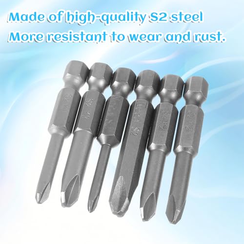 Triwing Screwdriver Bit Set 6 Sizes Y0 Y1 Y2 Y3 Y4 Y5, Y-Type Tri-Wing Drive Screwdriver Insert Bit Set, TriWing Bits Sets 2" Long Shank 1/4 Inch Hex Shank S2 Steel Magnetic 2 Inch Long Drill Bits
