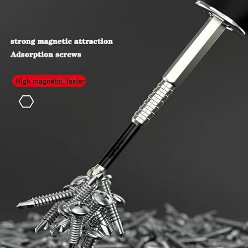 High Magnetic Screwdriver Drill Bit,k5 Impact Resistant Non Slip bit,Strong Magnetic Durability Screwdriver Drill Bit Set, Anti Slip Magnetic Electric Screwdriver Set (1PCS)