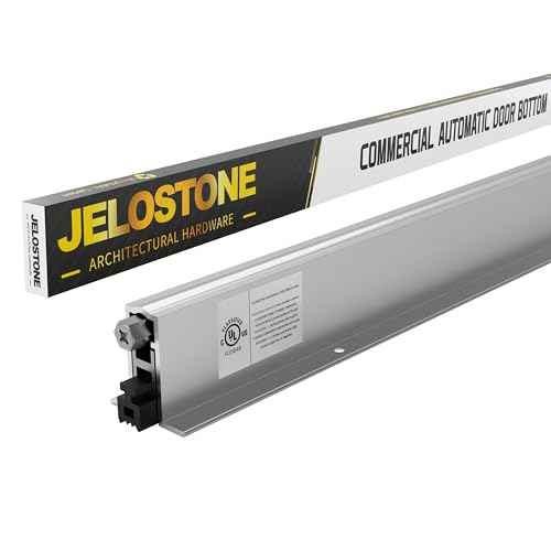 Commercial Automatic Door Bottom, Mill Finish, 9/16" W x 36" L x 1-3/8"H, Aluminum Automatic Door Bottom, Full Mortise with Neoprene Insert, JS-4111RL
