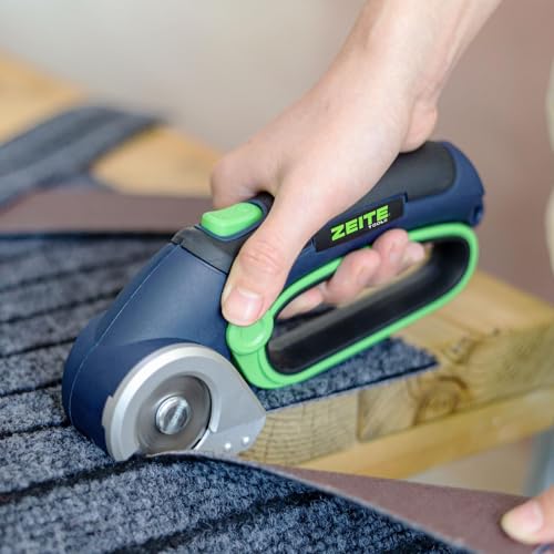 Zeite Blue Cordless Electric Scissors with 2 Blades, USB Charging, Safe & Lightweight