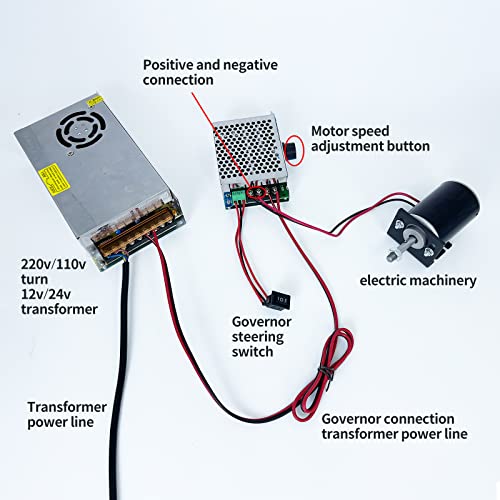 12V/24V High Torque DC Motor with Conventional Rotary Threaded Shaft - Mini Brushless Permanent Magnet Generator - 30W CW/CCW