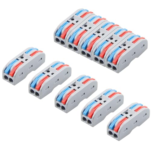 ALITOVE 10PCS Push-In Wire Connectors 2 in 2 Out, 28-12 AWG Electrical Splice