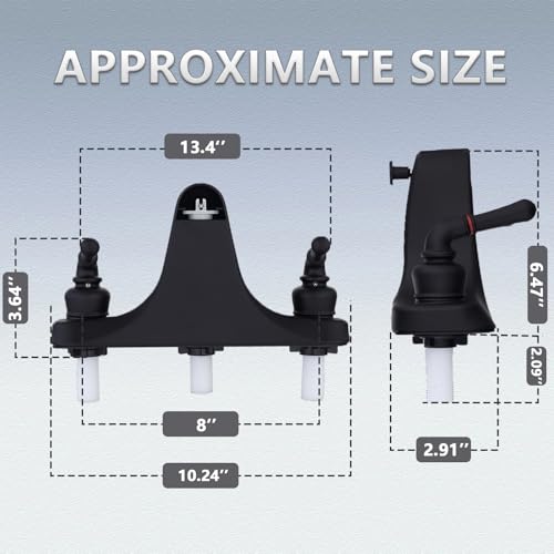 ZephyrJazz Matte Black 8-inch Tub & Shower Faucet Set with Diverter, 2 Handles