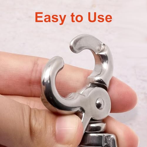 BENLIUDH 2 pcs Silver Stainless Steel 2.56" Trigger Snaps Swivel Hooks