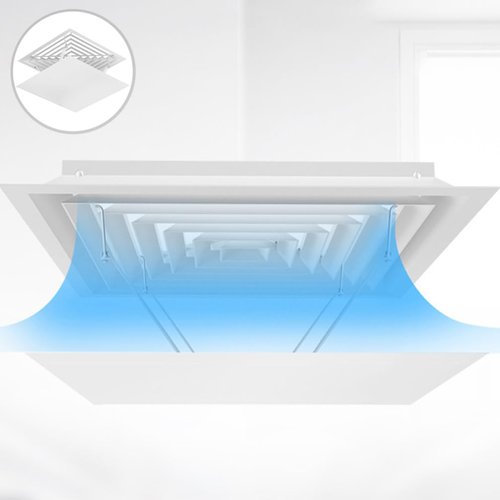VOSAREA Air Deflector Adjustable Reusable Heat and Air Deflector for Drop Ceiling Vents RV, Home HVAC, and Ceiling Registers White