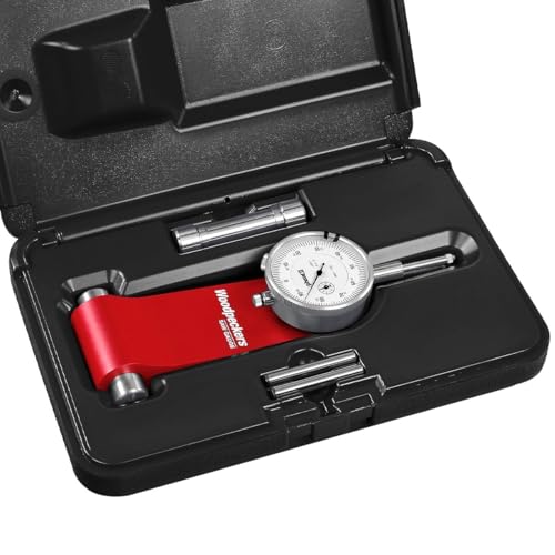 Woodpeckers Table Saw Gauge with Dial Indicator – Auto-Adjusts to Miter Slot, Case Included