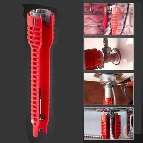 14 in 1 Faucet and Sink Installer Tool, Multifunctional Sink Wrench, Red Basin Wrench for Kitchens, Sinks, Toilets, Bathrooms, yf-14in