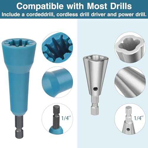 Wire Nut Twister,Wire Twisting Tool,Wire Nut Twiter for Drill,Spin Twist Wire Connector Socket,Wire Connector Driver with 1/4" Chuck,Wire Stripping and Twisting Tool for Cable Quick Stripping(2pcs)