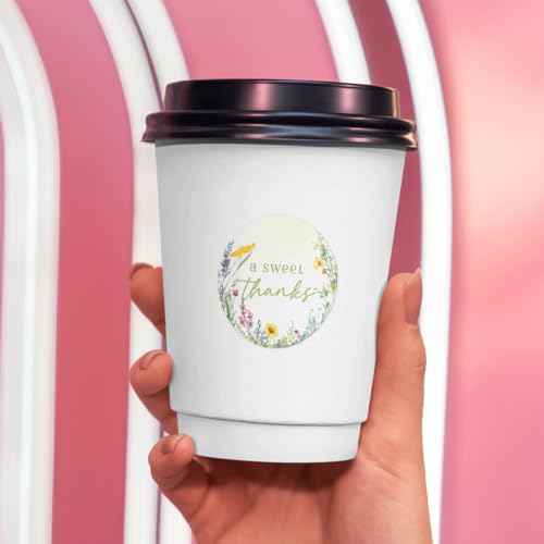 Pack 90 Pcs Wildflower Floral Celebrating with Me Stickers for Party Favors Toddlers Thank You Labels Birthday Supplies Cute Aesthetic Sticker Round Waterproof Vinyl Decals Bulk