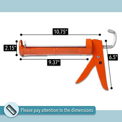 Bates- Caulking Silicone Gun, 10:1 Thrust Ratio, Hand Caulking Guns, No Drip
