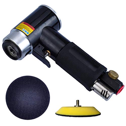 PROSHI 2" & 3" Dual Action Mini Air Sander Kit with Pads & Accessories - Pneumatic Orbital Polisher for Auto, Wood, Metal