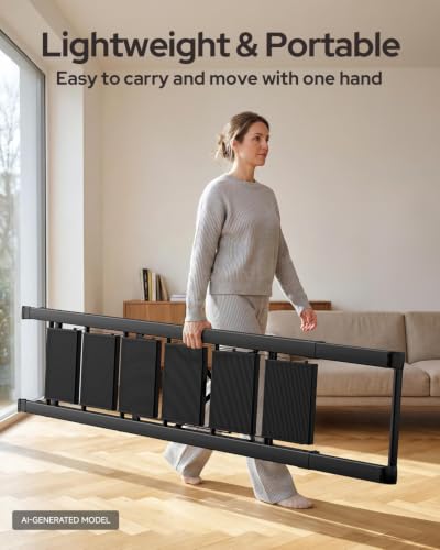 Black Foldable 6 Step Ladder Stool - Lightweight Aluminum, Anti-Slip, 300 lbs Capacity