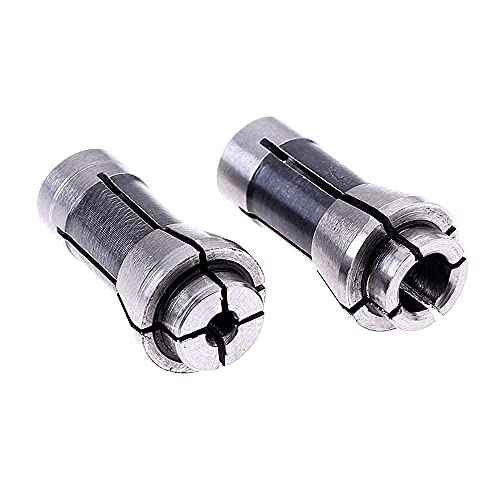 Luo ke 2 Pcs 1/8 Inch and 1/4 Inch Industries Die Grinder Collet Carbon Steel Chuck Machine Clamping Collet For 3.175mm And 6.35mm Dia Arbors/Shanks