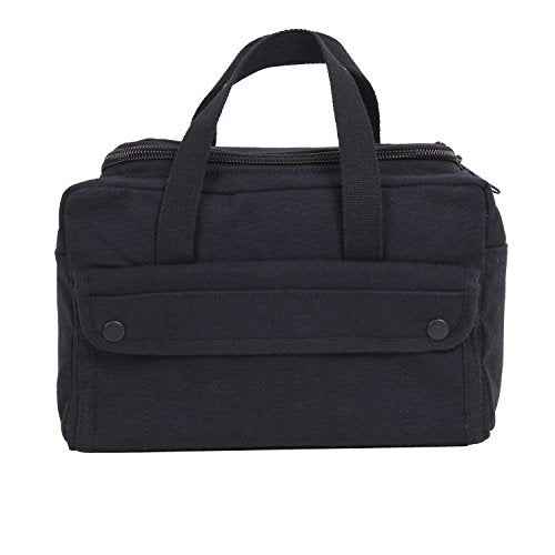 Rothco Wide Mouth Mechanics Tool Bag with Brass Zipper - Heavy Duty Canvas Construction - Ideal for Tool Storage and Transport, Black