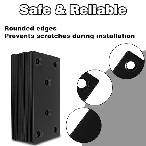 35-Piece Flat Metal Brackets 3.15" Stainless Steel Support Plates for DIY Projects