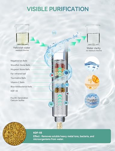 Silver Magichome 10-Mode Filtered Handheld Shower Head with Detachable Chrome Filter & Stainless Hose