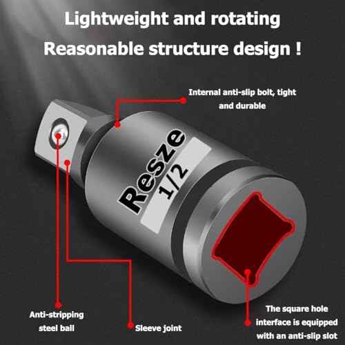 3 Pcs Universal Joint Swivel Socket Adapter Set,1/4",3/8"& 1/2"Drivers, Impact Universal Joint£¬U-Joint Drive Impact Grad Wobble Socket Wrench Set£¬Full Impact Grade