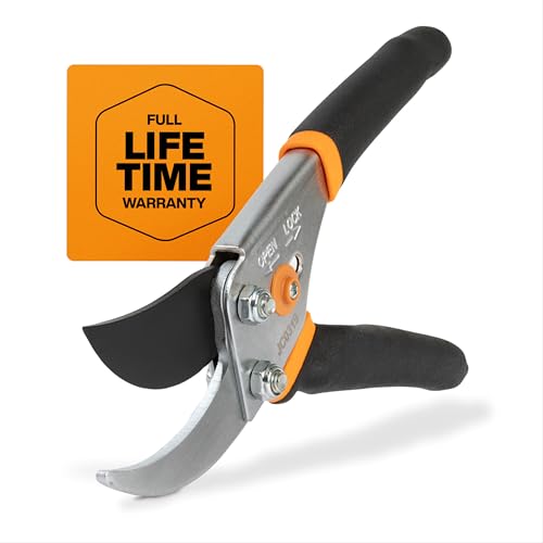 Fiskars Bypass Pruning Shears - Garden Clippers for Live Plant Cutting, 5/8" Capacity