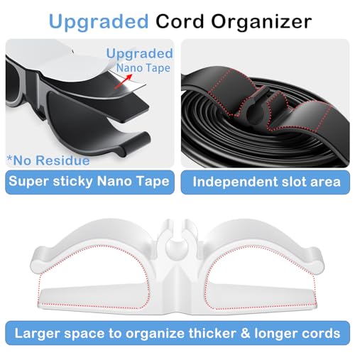 Lancord 8-Pack Appliance Cord Organizer Set with 3 Black, 2 White, 3 Grey - Flexible, Reusable Cable Holders for Kitchen Appliances